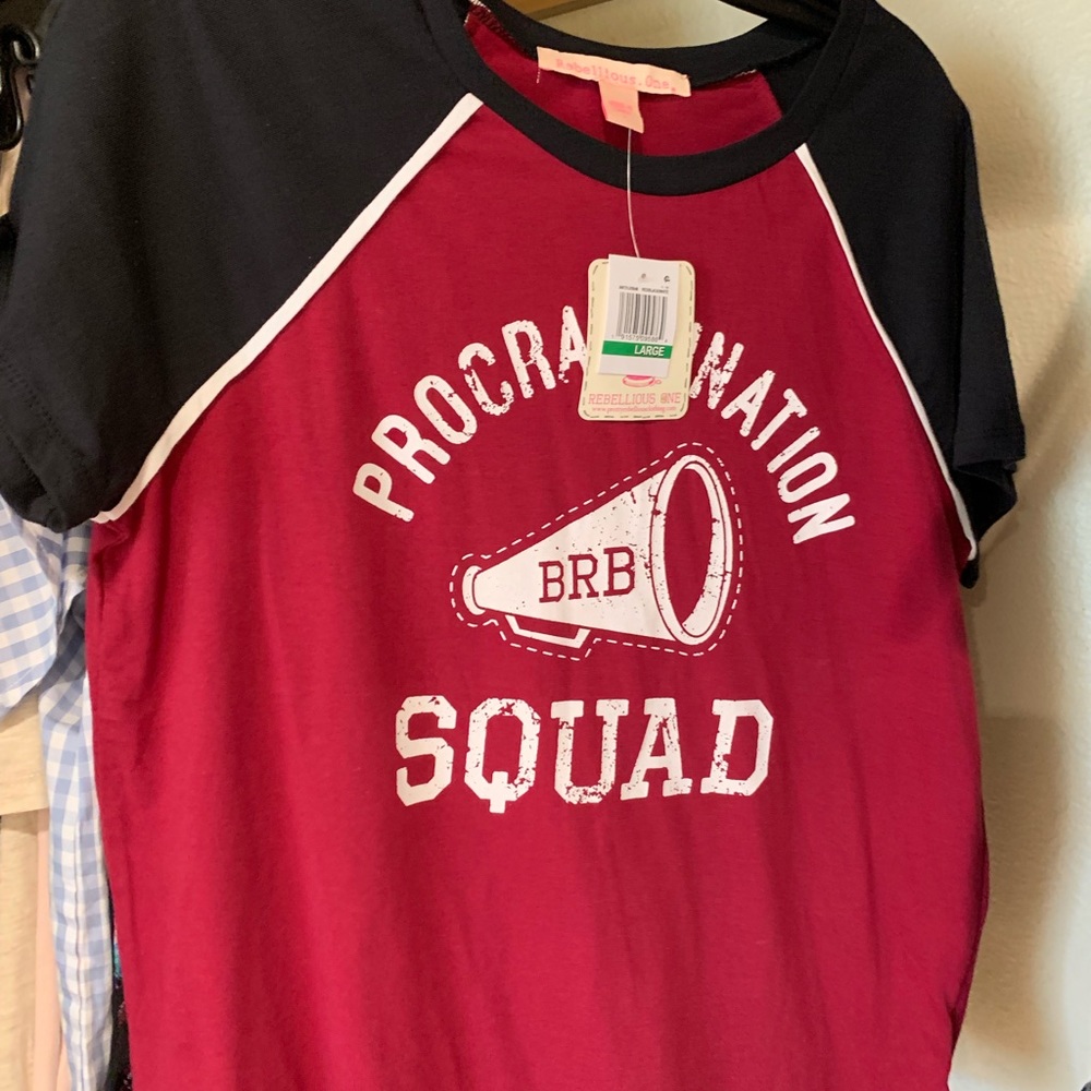 Rebellious one burgundy and black shirt